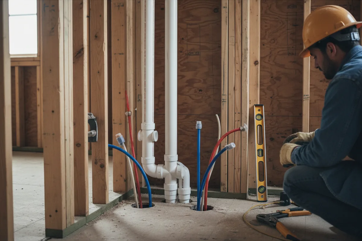 Drain and supply rough-in during Drain Cleaning in Reddick