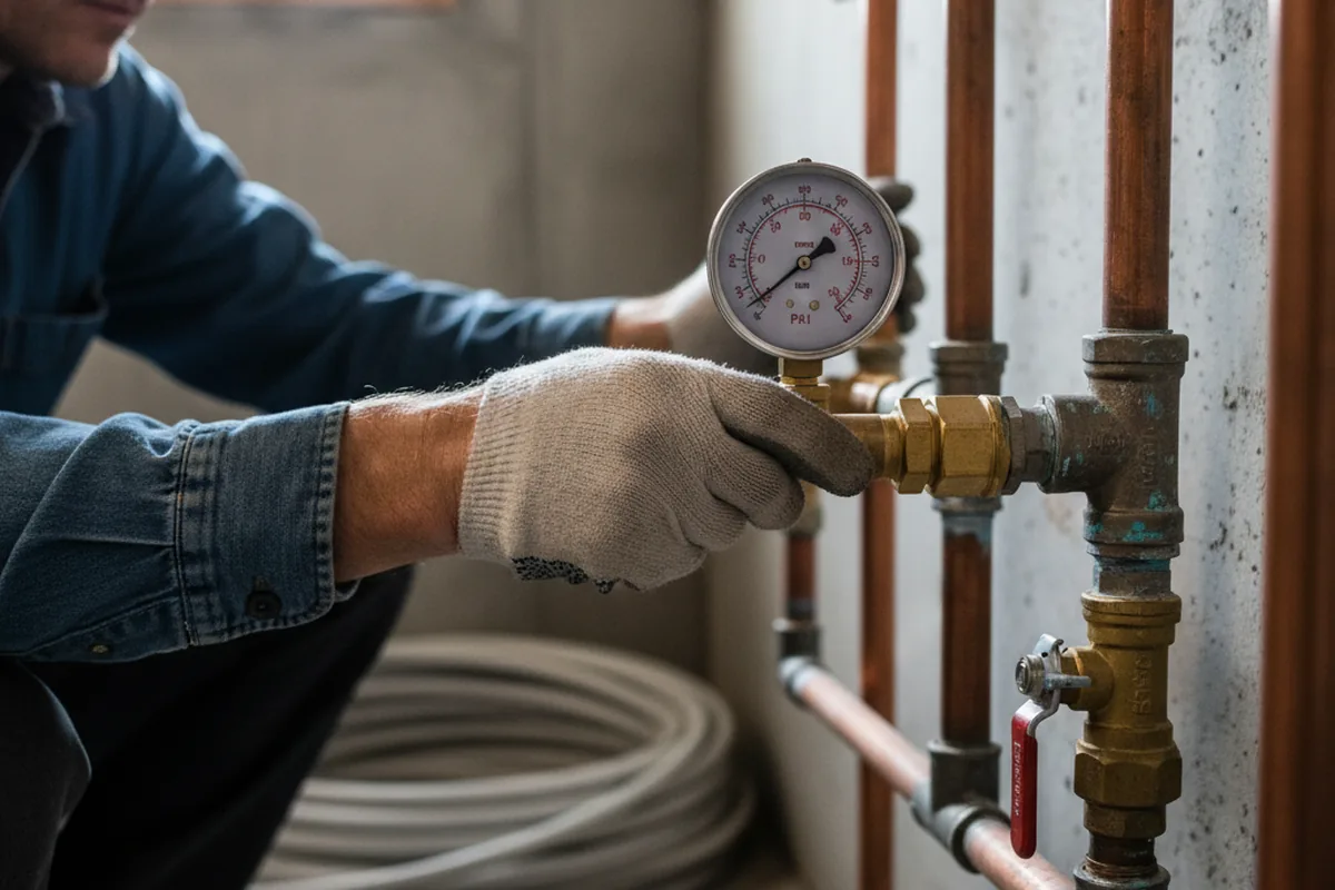 Pressure testing a repaired line during Water Line Repair in Reddick